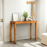 HAOYYE Pinewood Entryway Table with Light Brown Finish, Narrow Console Table for Living Room and Hallway, Stylish Sofa Table for Home Decor and Organization, Durable and Space-Saving Design